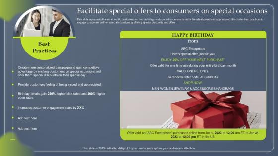 Data Driven Marketing Facilitate Special Offers To Consumers On Special Occasions MKT SS V