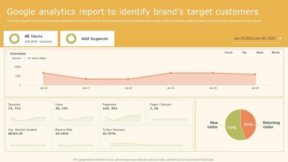 Data Driven Marketing Strategic Google Analytics Report To Identify Brands Target Ppt Portfolio MKT SS V
