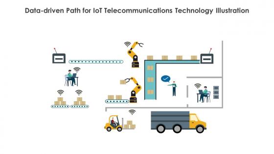 Data Driven Path For IoT Telecommunications Technology Illustration