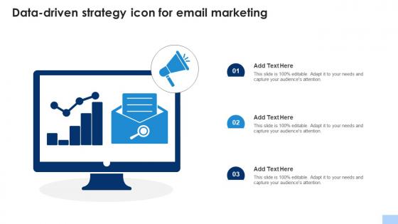 Data Driven Strategy Icon For Email Marketing