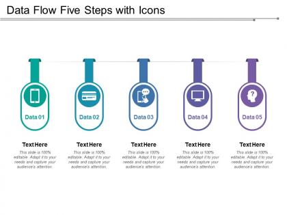 Data flow five steps with icons