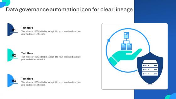 Data Governance Automation Icon For Clear Lineage