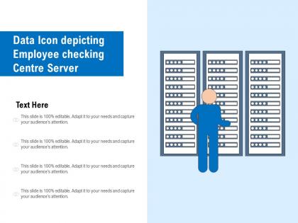 Data icon depicting employee checking centre server