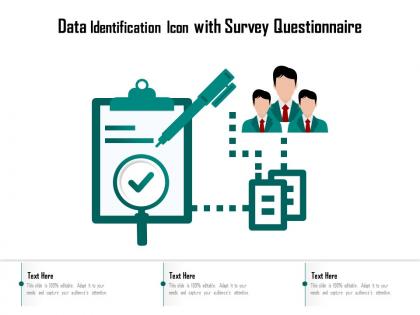 Data identification icon with survey questionnaire