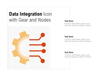 Data integration icon with gear and nodes