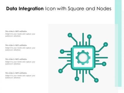 Data integration icon with square and nodes