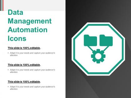 Data management automation icons powerpoint slide deck