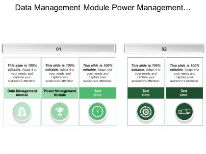 Data management module power management module reporting system