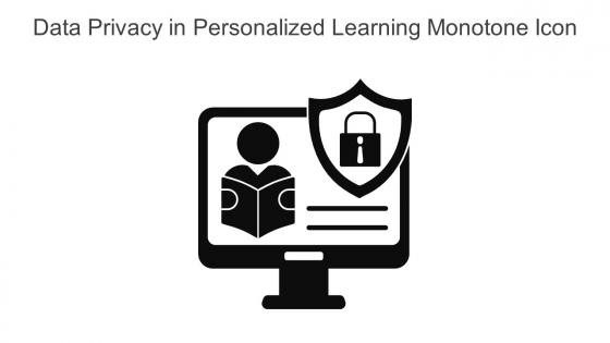 Data Privacy In Personalized Learning Monotone Icon In Powerpoint Pptx Png And Editable Eps Format