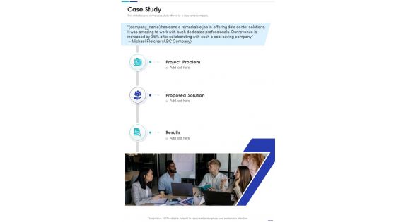 Data Processing Center Service Case Study One Pager Sample Example Document