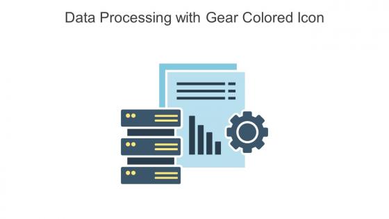 Data Processing With Gear Colored Icon In Powerpoint Pptx Png And Editable Eps Format