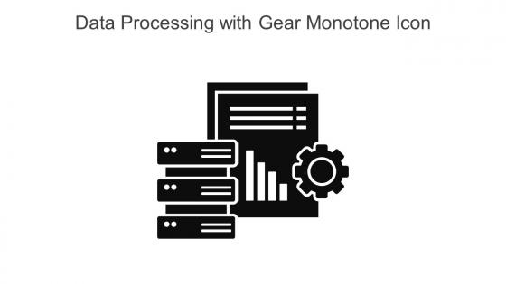 Data Processing With Gear Monotone Icon In Powerpoint Pptx Png And Editable Eps Format