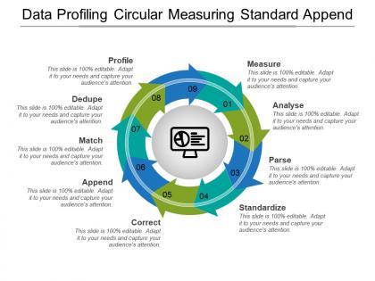 Data profiling circular measuring standard append