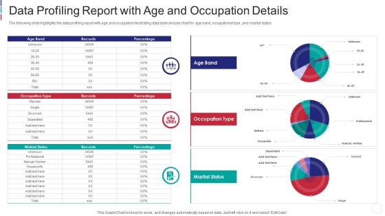 Data profiling report with age and occupation details