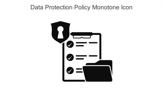 Data Protection Policy Monotone Icon In Powerpoint Pptx Png And Editable Eps Format