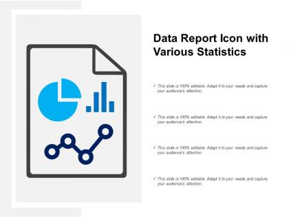 Data report icon with various statistics