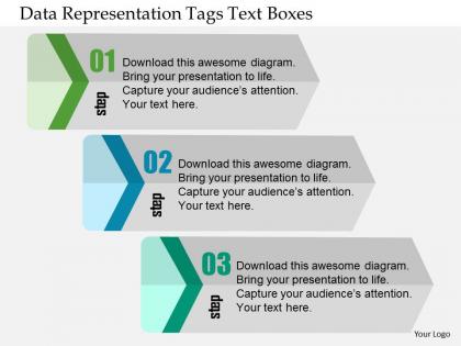 Data representation tags text boxes flat powerpoint design