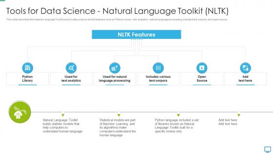 Data scientist tools for data science natural language toolkit nltk ppt information