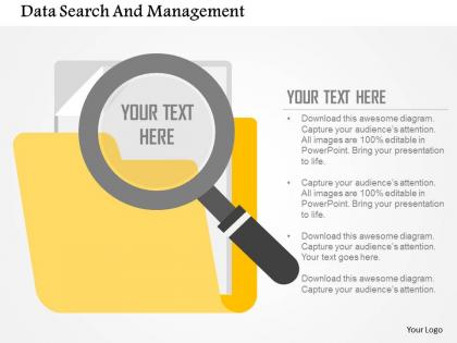 Data search and management flat powerpoint design