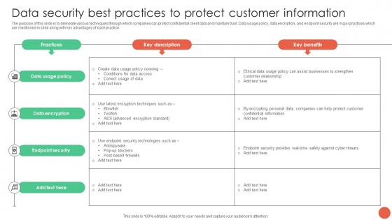 Data Security Best Practices To Protect Customer Information Database Marketing Techniques MKT SS V