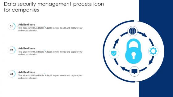 Data Security Management Process Icon For Companies