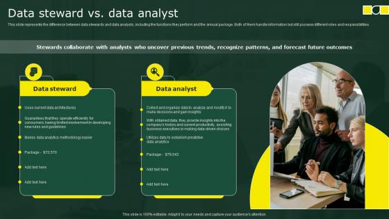 Data Steward Vs Data Analyst Stewardship By Business Process Model Ppt Slides