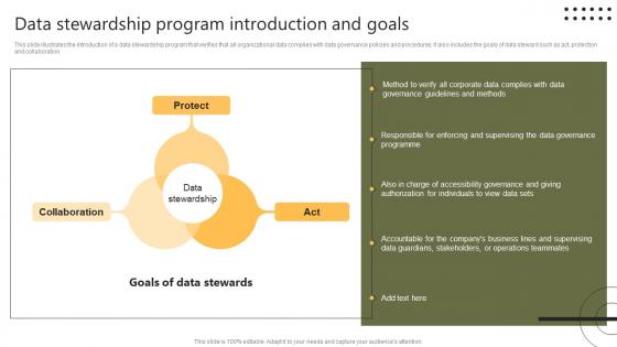 Data Stewardship Program Introduction And Goals Stewardship By Systems Model
