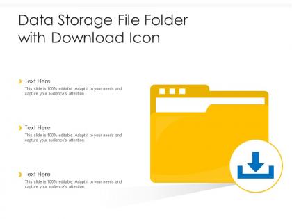 Data storage file folder with download icon