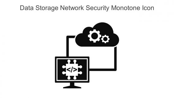Data Storage Network Security Monotone Icon In Powerpoint Pptx Png And Editable Eps Format