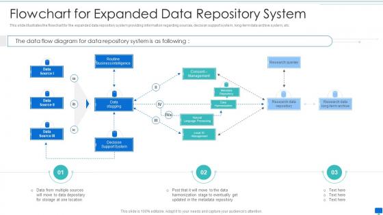 Data storage system optimization action plan flowchart for expanded data repository system
