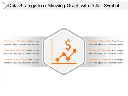 Data strategy icon showing graph with dollar symbol