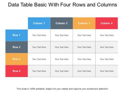Data table basic with four rows and columns