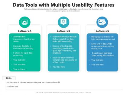 Data tools with multiple usability features