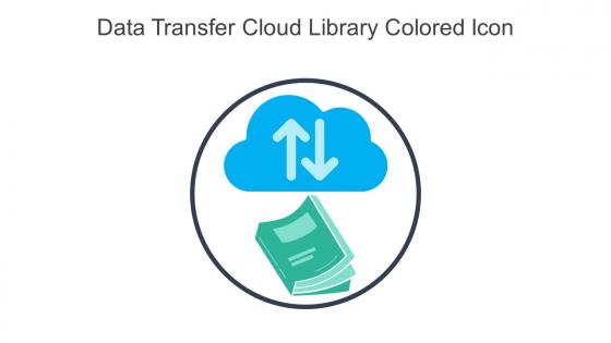 Data Transfer Cloud Library Colored Icon In Powerpoint Pptx Png And Editable Eps Format