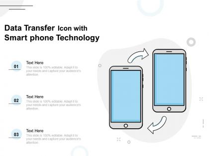 Data transfer icon with smart phone technology