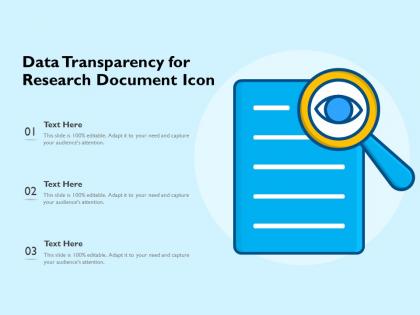 Data transparency for research document icon