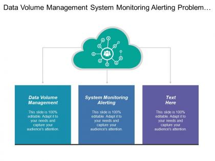 Data volume management system monitoring alerting problem management