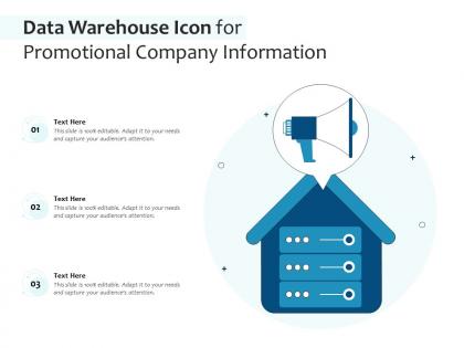 Data warehouse icon for promotional company information