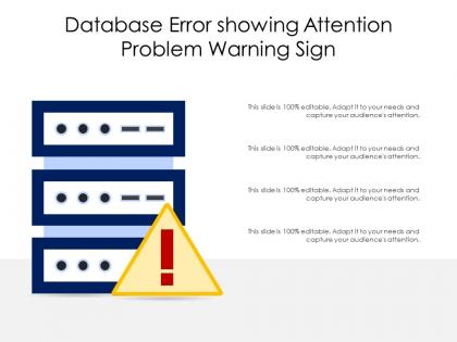 Database error showing attention problem warning sign