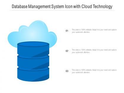 Database management system icon with cloud technology