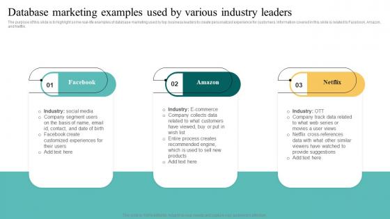 Database Marketing Examples Used By Complete Introduction To Database MKT SS V