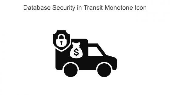 Database Security In Transit Monotone Icon In Powerpoint Pptx Png And Editable Eps Format