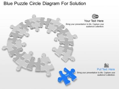 Db blue puzzle circle diagram for solution powerpoint template