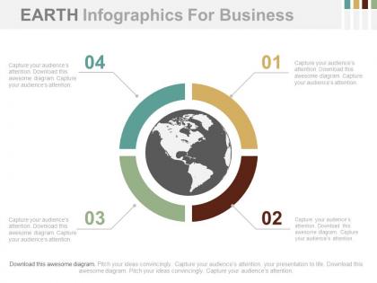 Dd four staged earth infographics for business flat powerpoint design