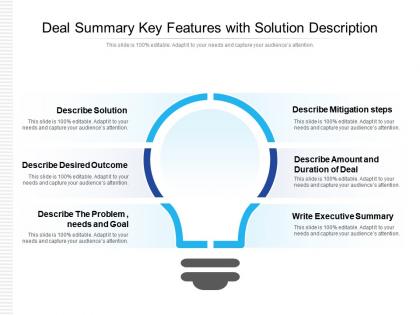 Deal summary key features with solution description