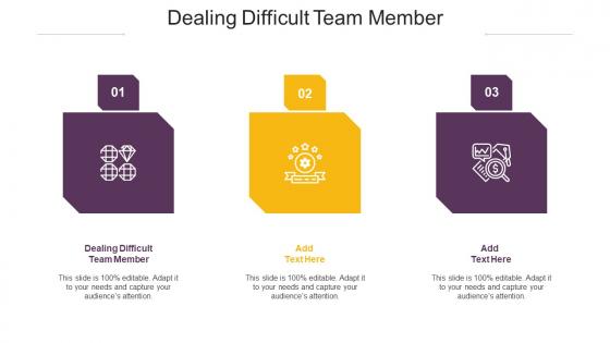 Dealing Difficult Team Member Ppt Powerpoint Presentation Ideas Slides Cpb