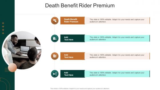 Death Benefit Rider Premium In Powerpoint And Google Slides Cpb