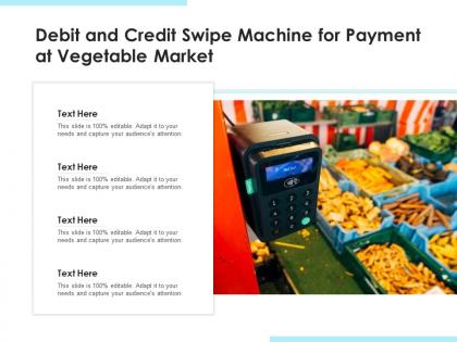 Debit and credit swipe machine for payment at vegetable market