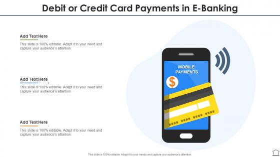 Debit or credit card payments in e banking
