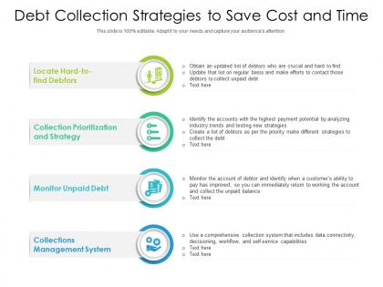Debt collection strategies to save cost and time